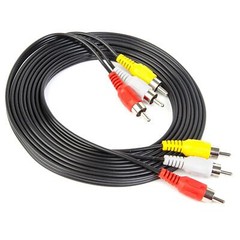 New Premium 3 RCA to 3 RCA Male To Male Composite Audio Video AV Cable VCR DVD