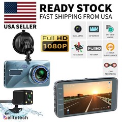 HD 1080P Car Dual Lens Dash Cam 4″ DVR Recorder Front & Rear Camera Night Vision