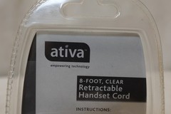 Ativa 8-Foot Clear Retractable Handset Phone Telephone Cord AT26811 / 387-756