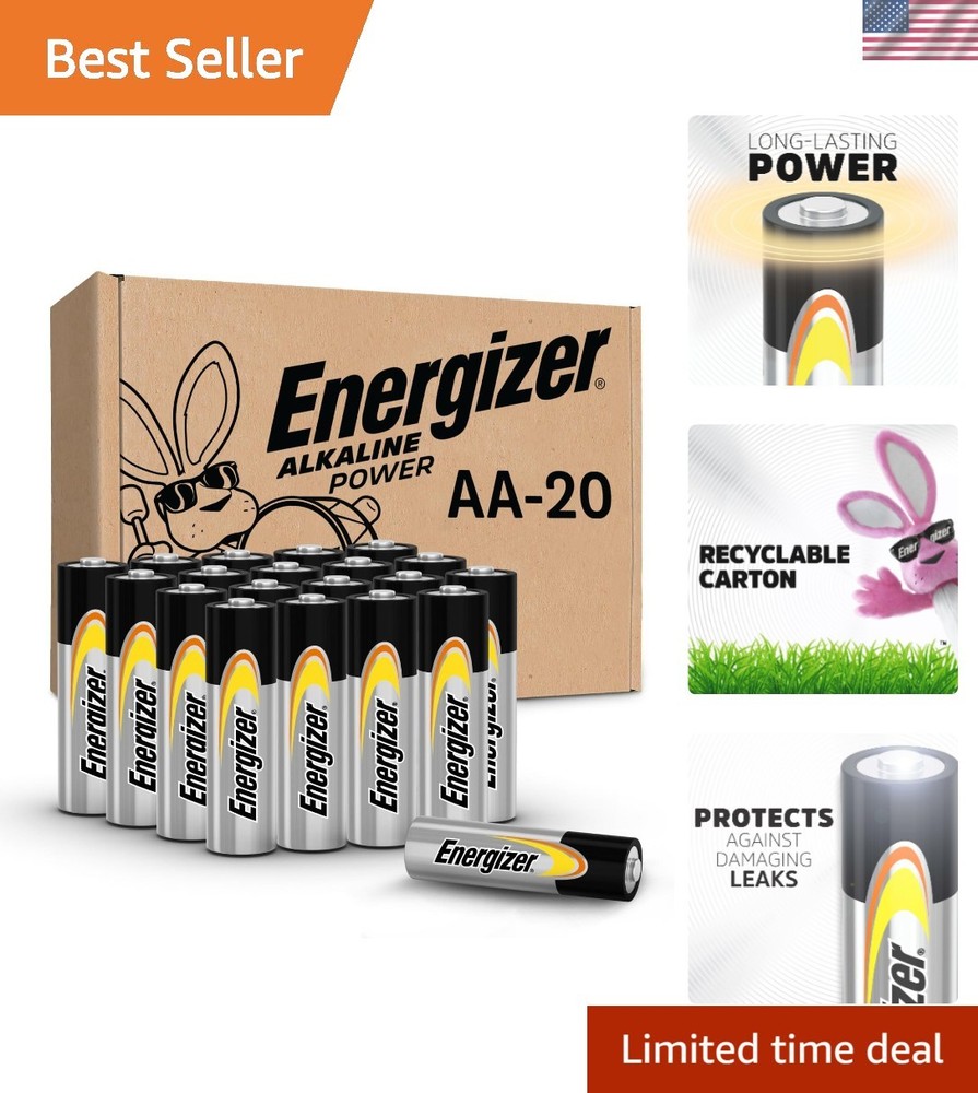 20 Alkaline AA Batteries – Ultimate Reliability for Household & Emergency Use