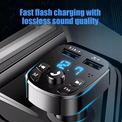 Car Wireless FM Transmitter Adapter Bluetooth 5.0 2USB PD Charger AUX Hands-Free