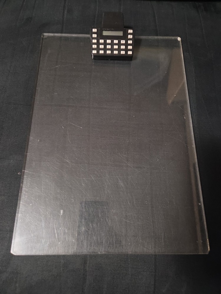 Vintage Clear Clipboard Calculator Works Made In Hong Kong