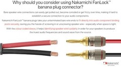 Nakamichi FanLock Excel Series 24k Gold Plated Banana Plugs, 10-18 AWG | Gauge S