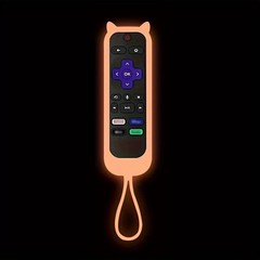 1P Silicone Remote Control Cover For Roku Glow-In-The-Dark TV Remote Holder Case