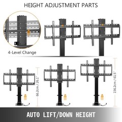 VEVOR Motorized TV Lift Stand for 32-65″ TVs Adjustable 28.7″-64.2″ w/ Remote