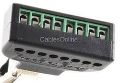 5pk RJ45 Male Plug to AV 8-Pin Screw Terminal Block Adapter Converter, PL-CN45-5