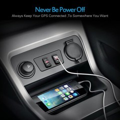 12V-24V PD + QC3.0 Dual USB Car Fast Charger Power Socket Outlet LED Voltmeter