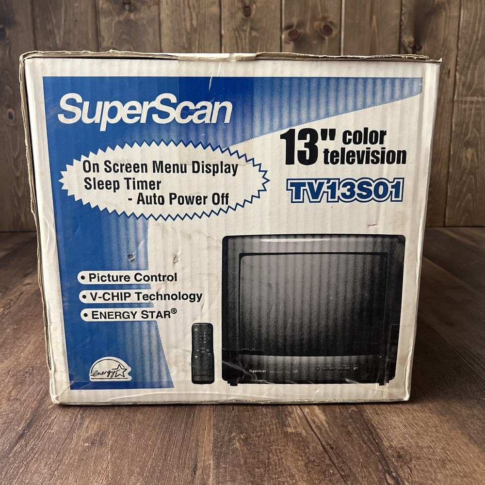Vintage SuperScan TV13S01 13″ CRT Personal Television TV Retro Gaming NEW IN BOX