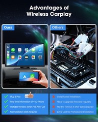 Wireless Apple Carplay Android Auto 9in Touch Screen Car Stereo w/ Backup Camera