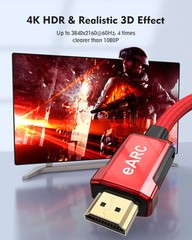 4K HDMI ARC Cable for Soundbar, 4K 60Hz HDMI 2.0 Cable 6.6ft, (18Gbps, ARC, H…