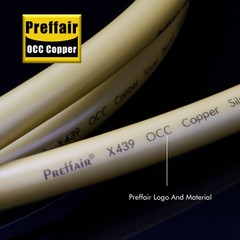 1M Preffair OCC Copper Silver Plated Audio Cable 2Core OD:9.3mm