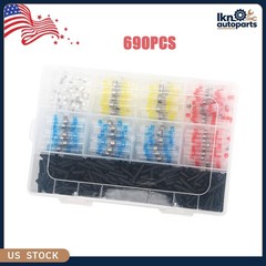 690 NEW Solder Sleeve Seal Heat Shrink Butt Wire Connectors Terminals Waterproof