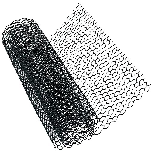 Modengzhe 40 x 13 inch Car Grill Mesh Sheet, Black Painted Aluminum Alloy