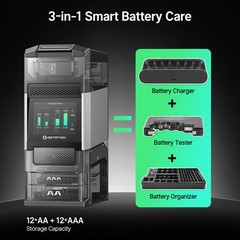 Olight Ostation 2 Pro 3-in-1 Smart Battery Hub for AA & AAA with Touch Screen