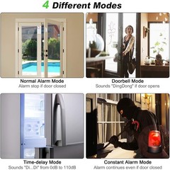 Freezer Door Alarm Wireless Fridge Alarm 4 Modes Adjustable Delay 108dB Loud