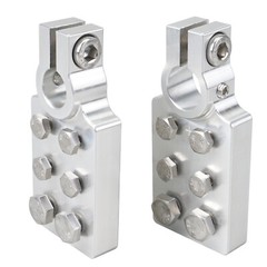 Pair of Car Audio 6 Spot Flat Battery Terminals Bolt 4/0 AWG Lugs Gauge