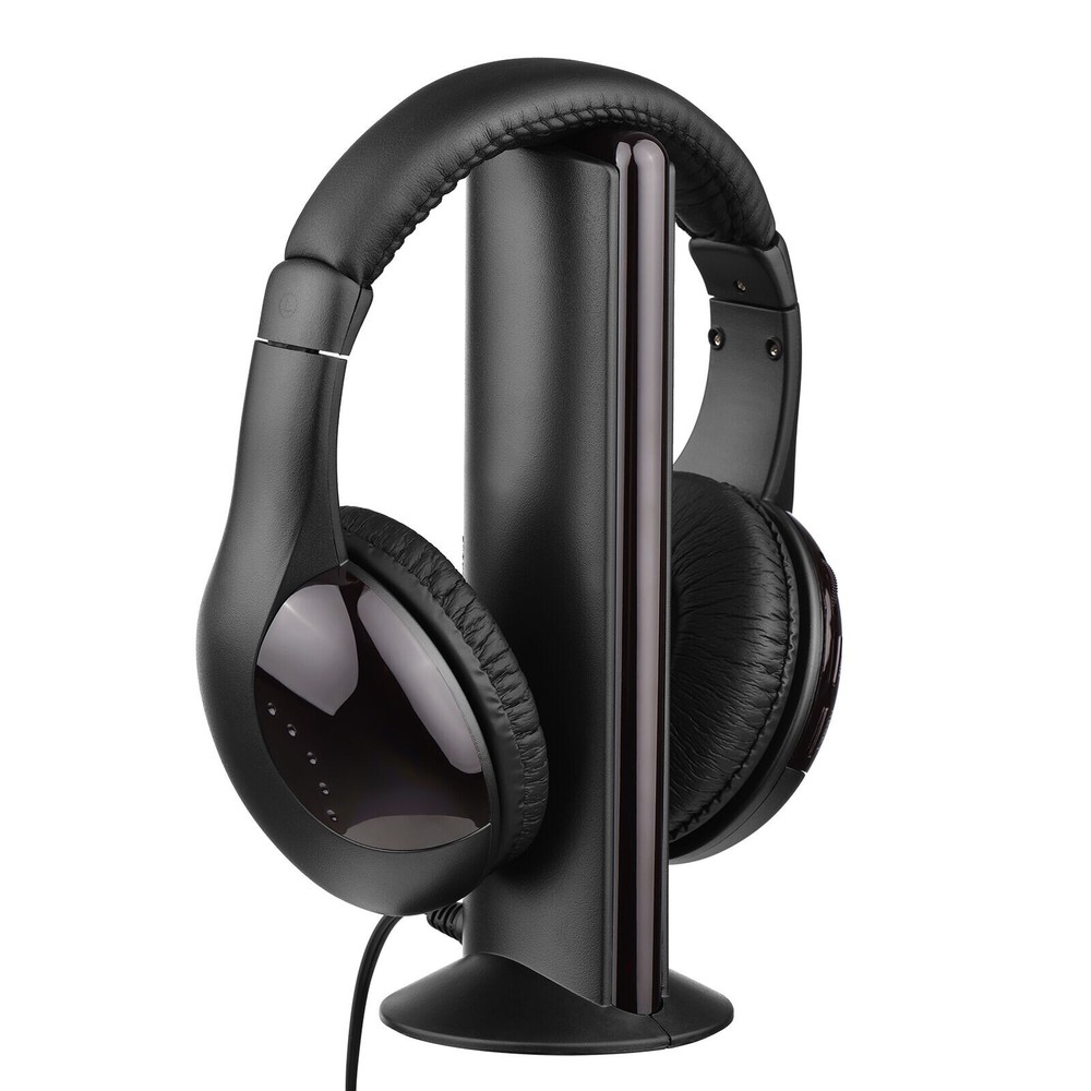 5 in 1 Wireless Cordless Headphones Headset with Mic for TV Watching Radio J4E3