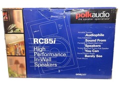 Polk Audio RC85i In-Wall Speakers Pair, 2.0 Channel, White, Flush Mount