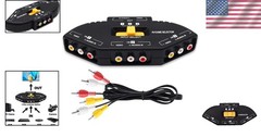 3 In 1 Out Component AV Video Switch Box, Composite 3 RCA AV Splitter RGB