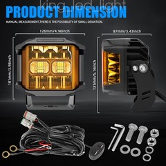 AUXBEAM 5″inch 172W Side Shooter LED Work Driving Light Spot Fog Pods Amber DRL