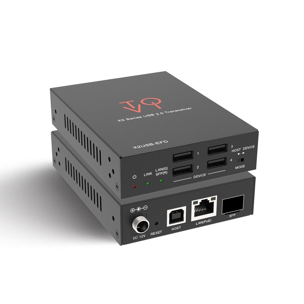 ToVi X2USB-EFD USB 2.0 Over IP Extender 1GbE RJ45/SFP PoE 4-Port Hub