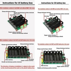12.6V 3S 18650 Power Wall Battery Pack Case Box 40A/80A BMS Protection Board DIY