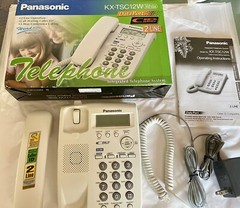 Panasonic KX-TSC12W White Integrated Telephone System Caller ID 3-Way Calling