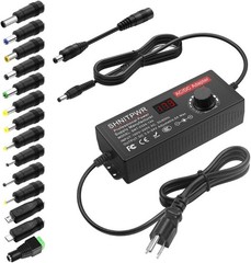 Universal DC Power Supply Adapter 3.5V to 24V with 14 Tips and LCD Display