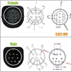 Seadream SVideo 8 Pin Mini DIN Angle Male to Female Extension Cable Mini Din …