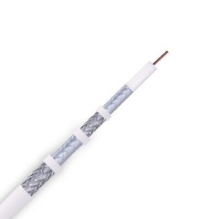 RG6 Quad Shield Coaxial Cable 18 AWG 1000ft Bulk Coax Satellite TV White