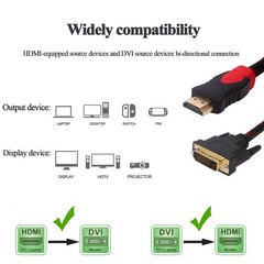24Pins+1Pin HDMI To DVI Cable for PC Laptop (Gold)