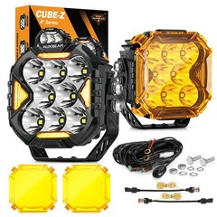 AUXBEAM 4″ LED Driving Light Pods w/ DRL Turn Signal Offroad Cube Ditch Lights