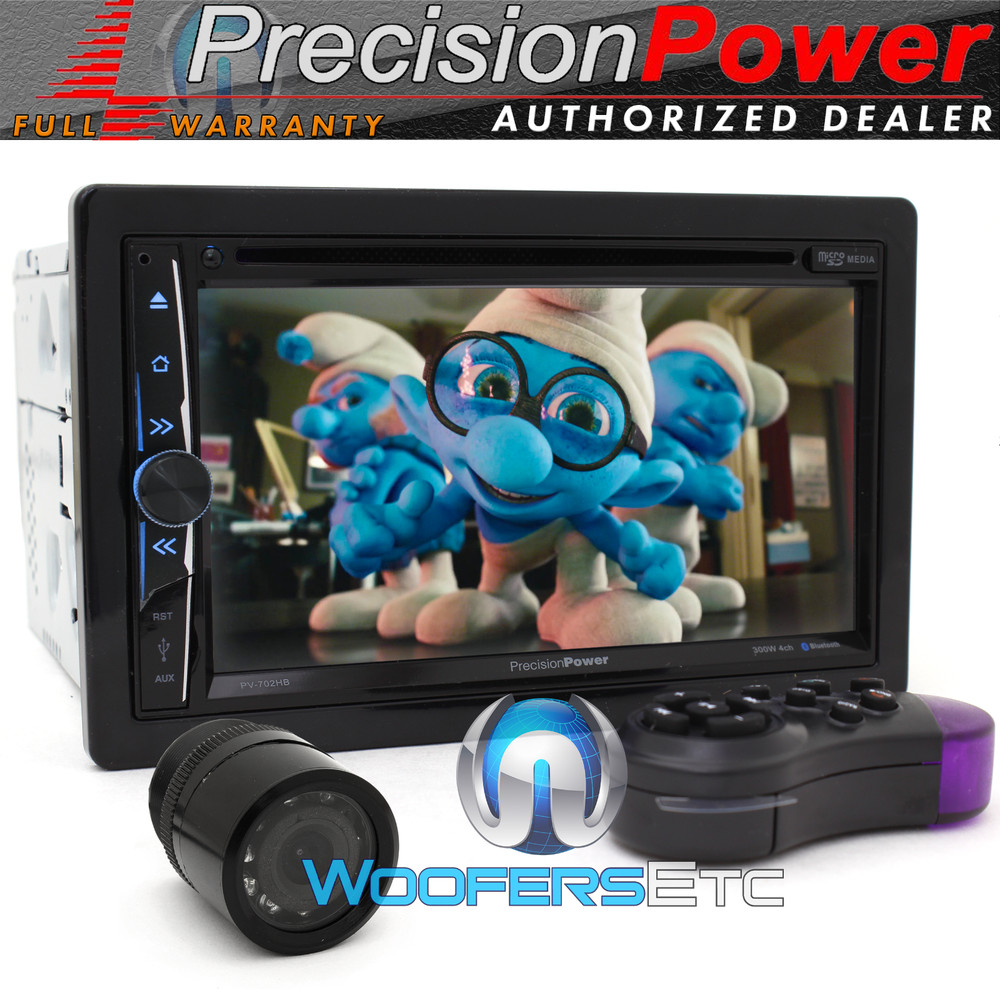 pk PRECISION POWER PV-702HB 7″ DVD CD BLUETOOTH 300W CAR STEREO + HTC36 CAMERA