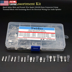 /50Pcs Nylon Spade Connectors Kit 22-10 Gauge Male and Female Wire Spade Termina