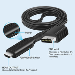For Sony PS1 PS2 to HDMI Adapter Cable Game Console Audio Video Converter Lot