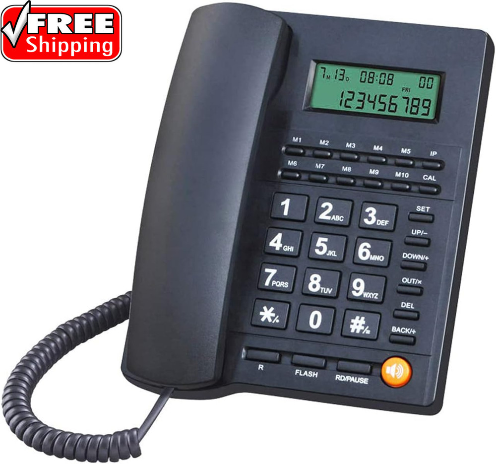Corded Caller ID Telephone with Speaker for Home and Office, Wired Landline Tel