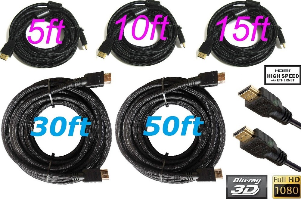 PREMIUM HDMI CABLE For BLURAY 3D DVD PS3 HDTV XBOX LCD HD TV 1080P BLACK