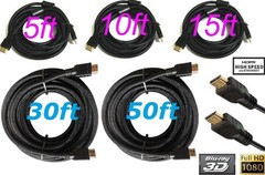 PREMIUM HDMI CABLE For BLURAY 3D DVD PS3 HDTV XBOX LCD HD TV 1080P BLACK