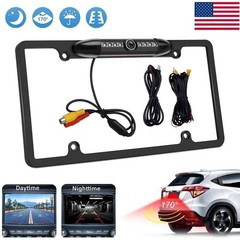 Car Backup Camera License Plate Frame Rear View Parking Kit+4.3″ Monitor Bracket
