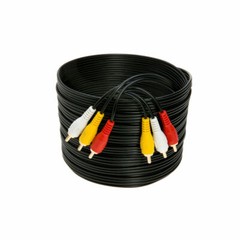 3 RCA Male to 3 RCA Male Stereo Audio Video Cable Composite Cable Gold Plated