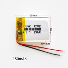 5 x 3.7V 150mAh LiPo Rechargeable Battery For Mp3 GPS Bluetooth Camera 402025