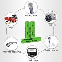 Rechargeable Battery 3000mAh 1.5V AA AAA Alkaline Batteries 1000 Cycle for Light