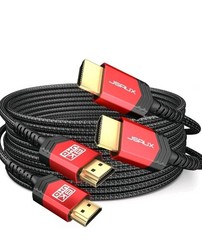 2 Pack JSAUX 8K HDMI Cables 2.1 10FT 48Gbps 8K & 4K Ultra High Speed Cords