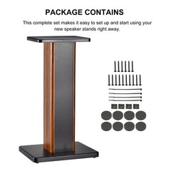 2 x Wood Speaker Stands 19.7 Inch (50cm) Speaker Stand Hollowed Stands