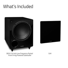 Fluance DB10 10-inch Low Frequency Front Firing Powered Subwoofer Home Theater