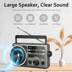 AM FM Portable Radio Battery Operated by 4X D Cell Batteries Or AC Power Tran…