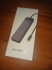 Lemorele 10 in 1 USB C Hub Multiport Adapter Black Docking Station New!