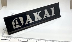 AKAI Stereo Desk Sign – Custom Silver Aluminum