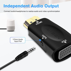 HDMI to VGA Adapter, 1080P HDMI Male to VGA Female Adapter with 3.5Mm Audio