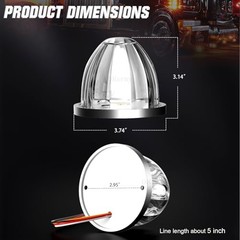 Dual Color Watermelon Lights with Strobe & Steady Lighting, 2-Pack Amber&White